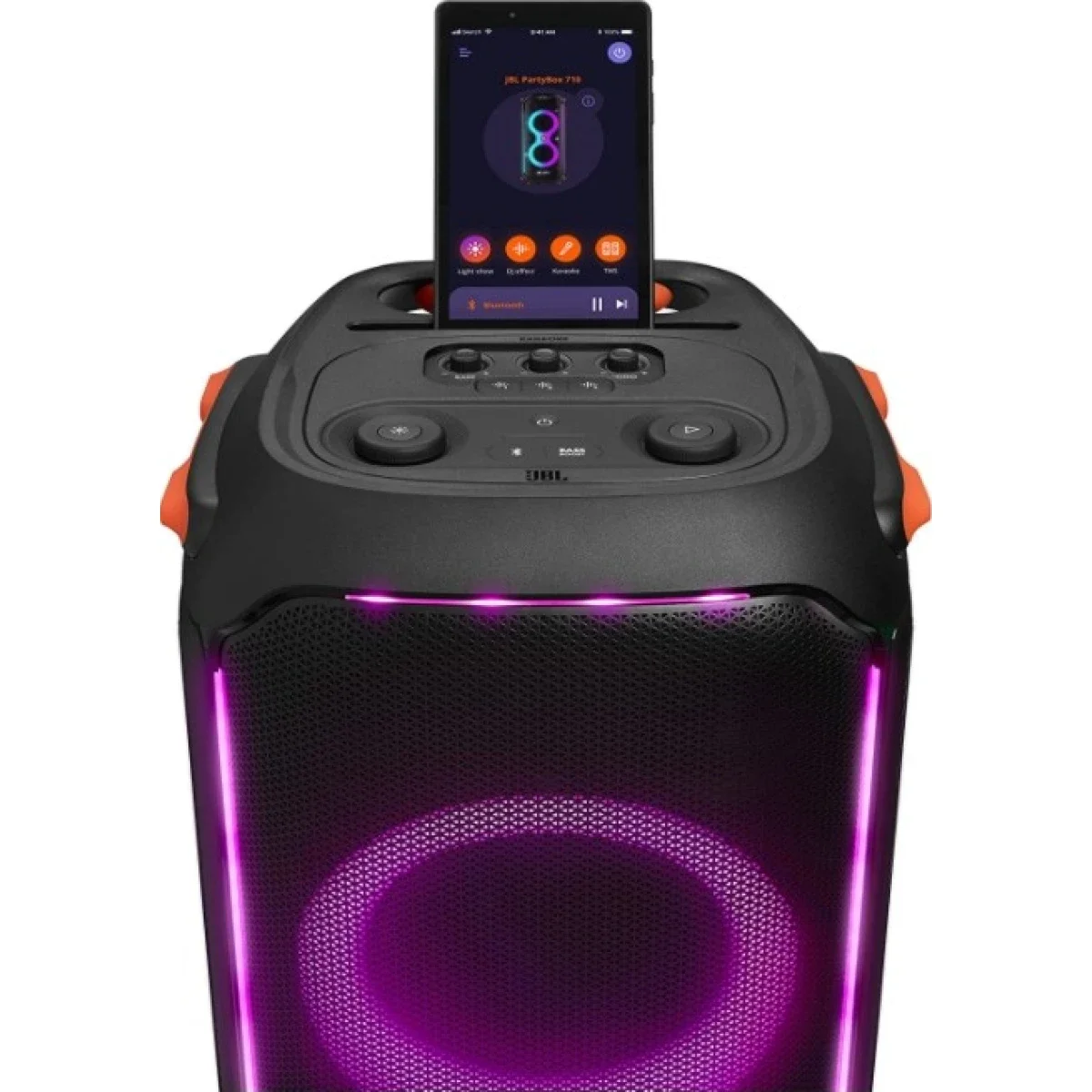 مكبر حفلات JBL PartyBox 710 بقدرة 800 واط RMS وإضاءة مدمجة ومقاومة رذاذ الماء IPX4 - أسود - Image 6
