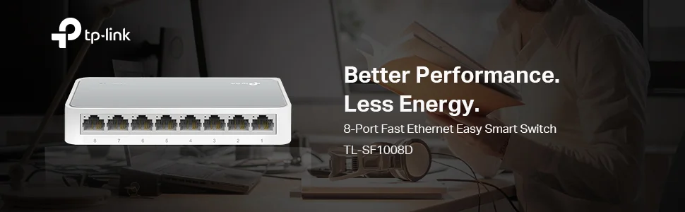 TP-LINK 8-Port 10/100 Mbps Desktop Ethernet Switch Plug and Play Fanless Quiet White - Image 2