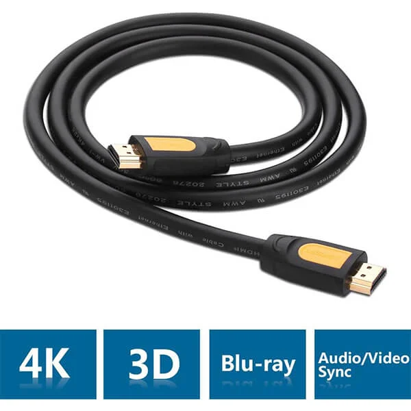 كابل Ugreen 10115 HDMI 2.0 دائري 1م 4K 60Hz بسرعة 18Gbps - Image 2