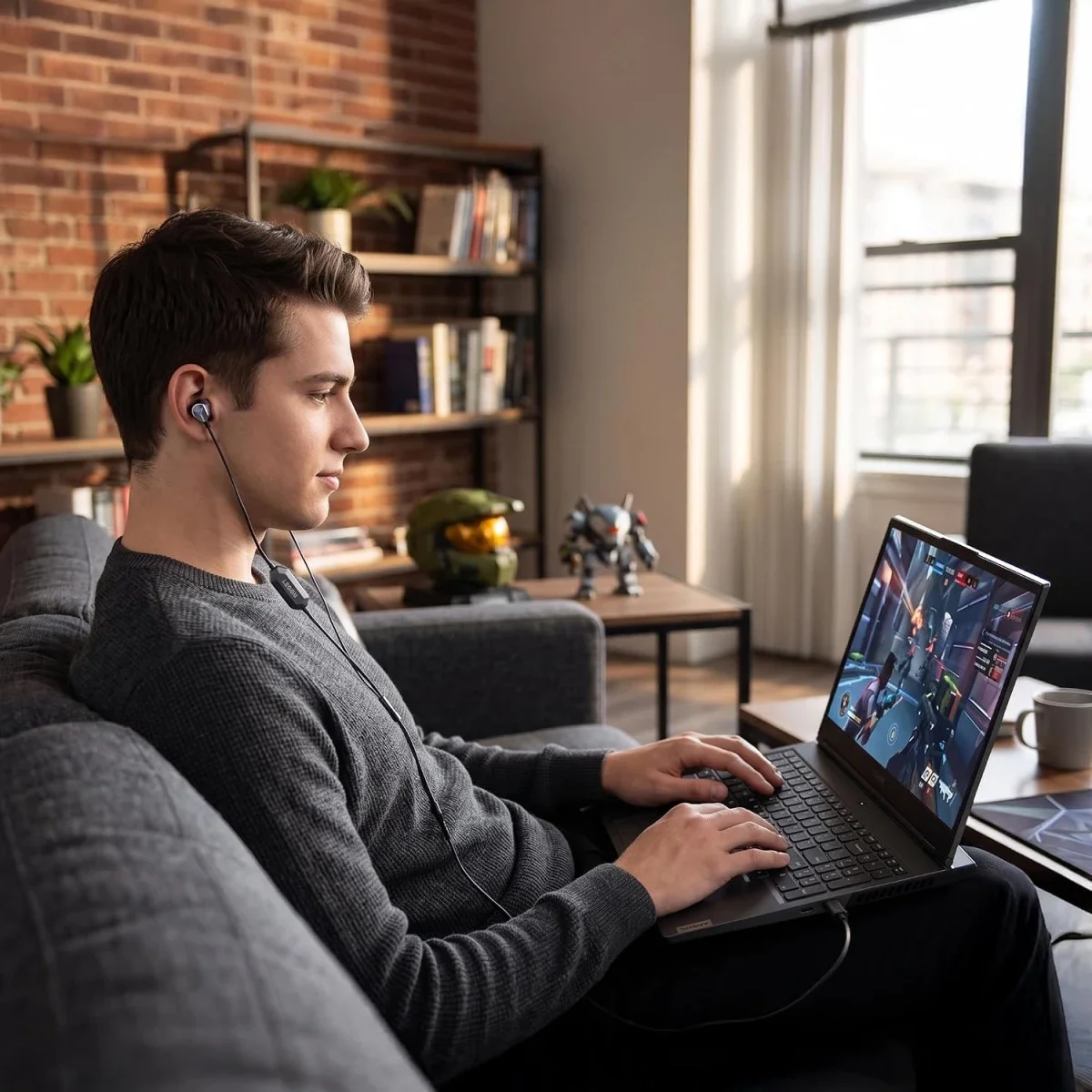 سماعات أذن للألعاب Lenovo Legion E510 RGB بمنفذ USB-C وصوت محيطي 7.1 وHi-Res ووحدة تحكم سلكية بإضاءة RGB للكمبيوتر والتابلت والهاتف - Image 6