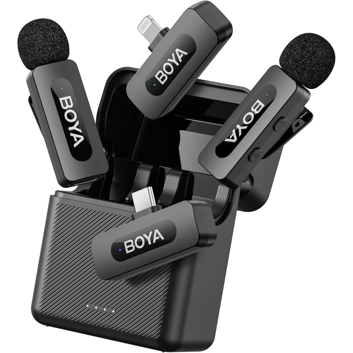 ميكروفون لافالير لاسلكي Boya BY-V3 Combo مع 2TX + 2RX ومدى 100 متر