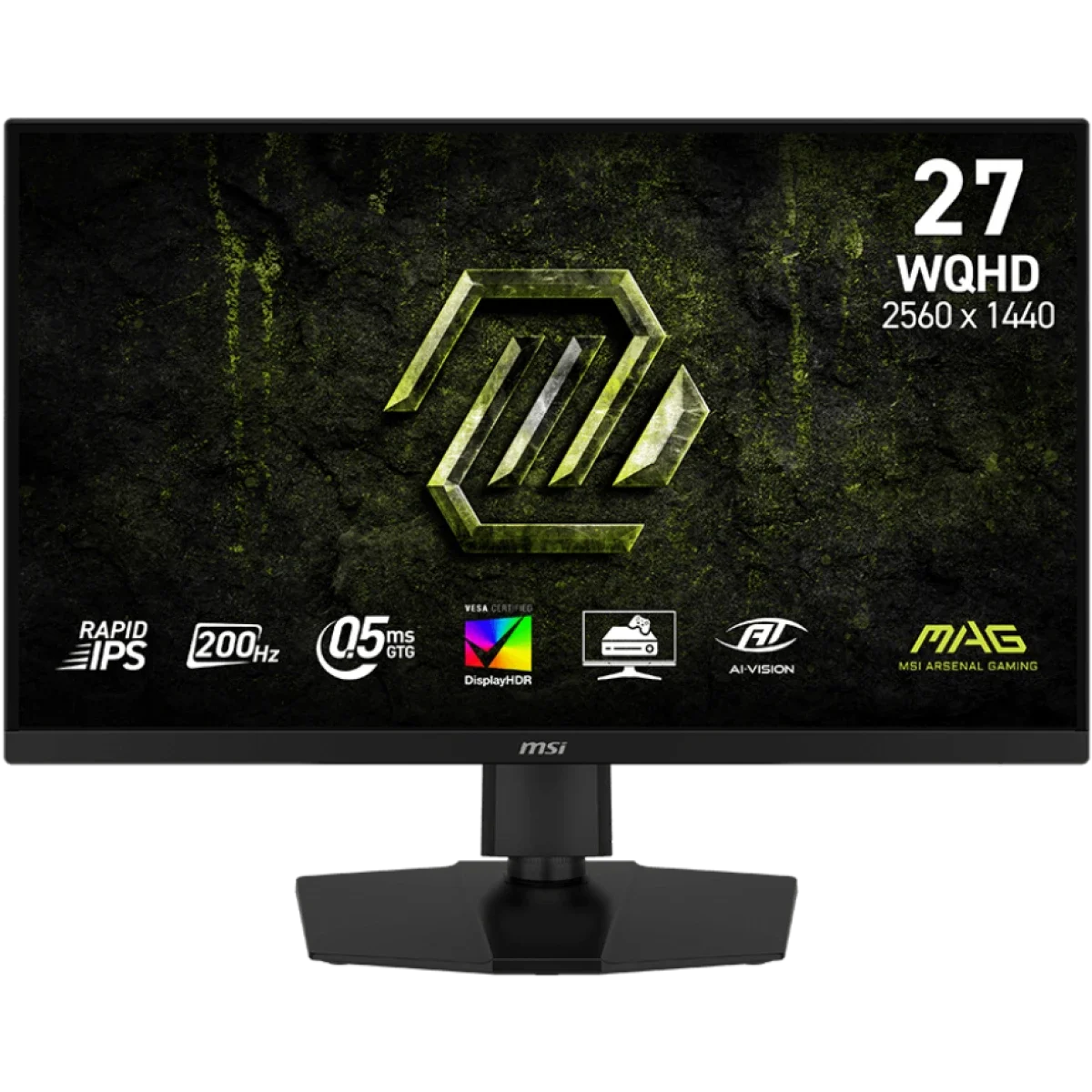 MSI MAG 274QPF E20 27-Inch Rapid IPS 2K Gaming Monitor, 200Hz, 0.5ms, HDR 400, Black