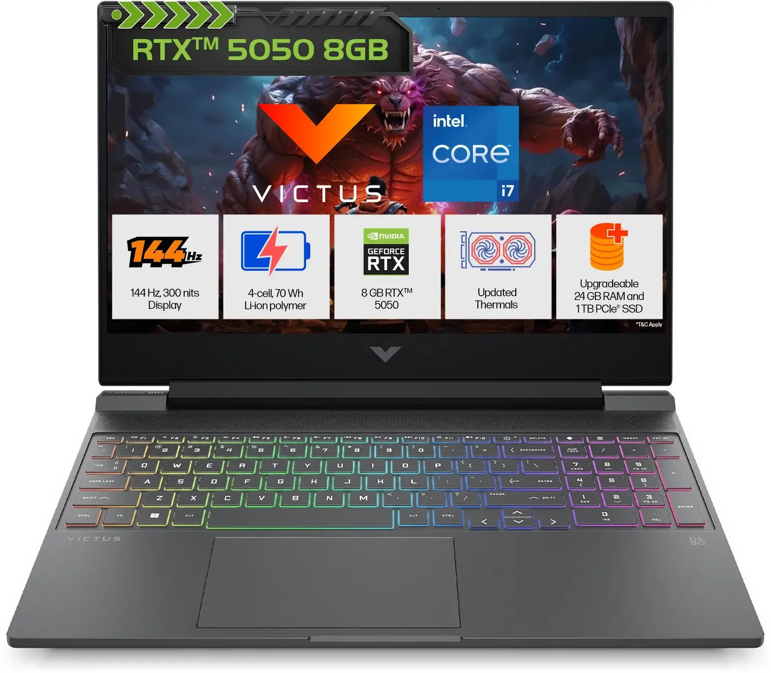 HP Victus 15 Gaming Laptop Intel Core i7-13620H RTX 5050 8GB 15.6-inch FHD IPS 144Hz 24GB RAM 1TB SSD - Image 1