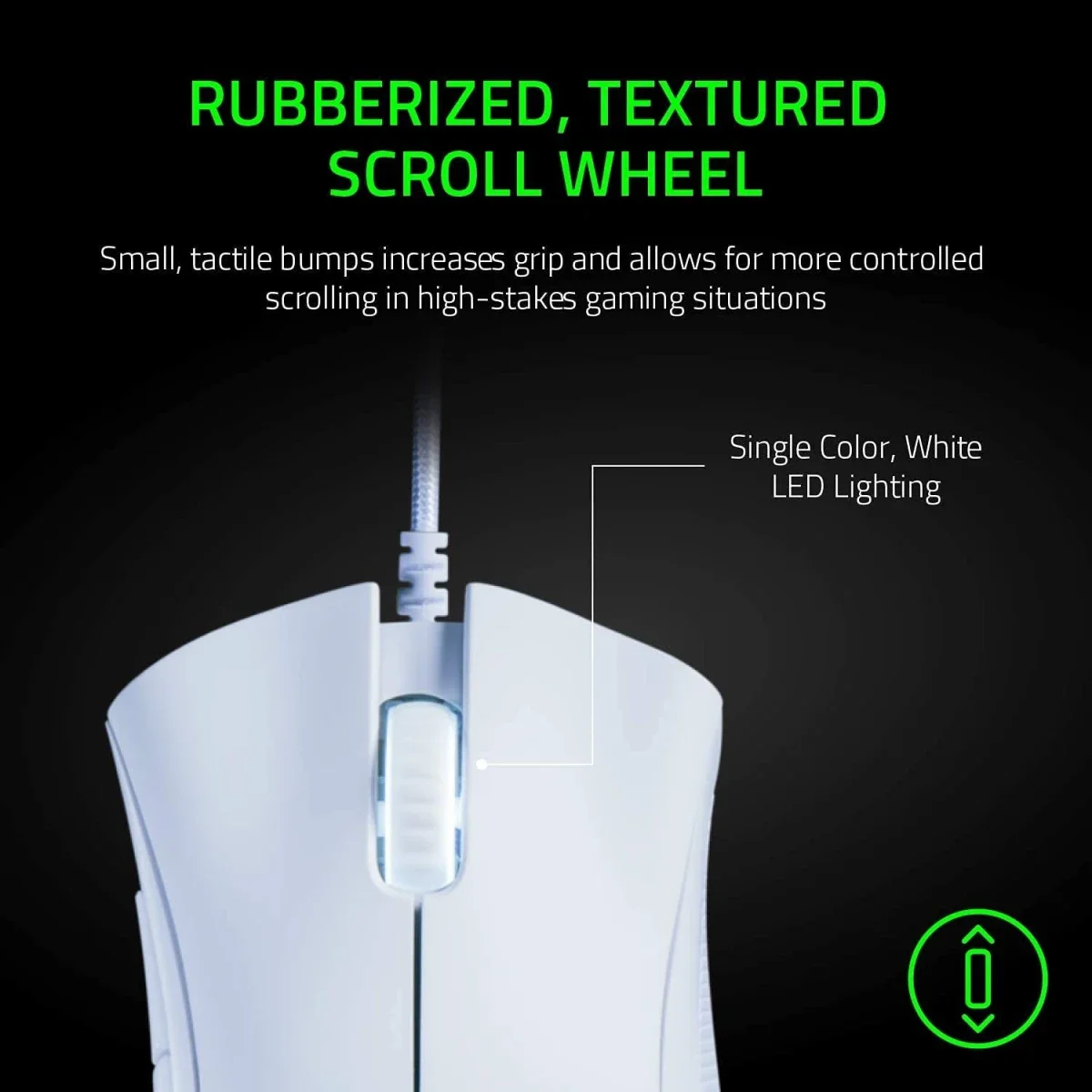 ماوس ألعاب Razer DeathAdder Essential سلكي بمستشعر بصري 6400 DPI، أبيض - Thumbnail 4