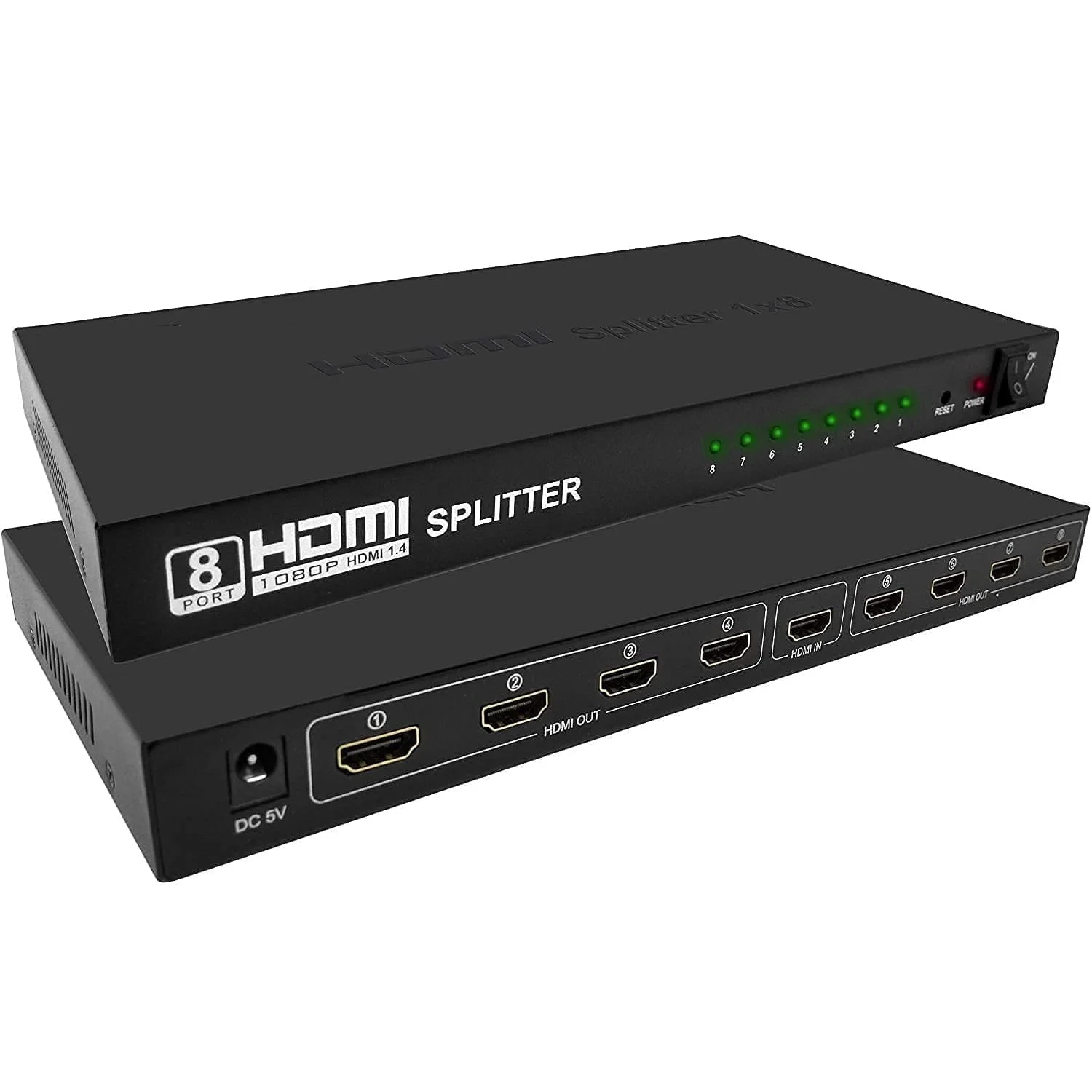 HDMI Splitter with 8 HDMI Ports, 1 Input to 8 Outputs, 4K Support