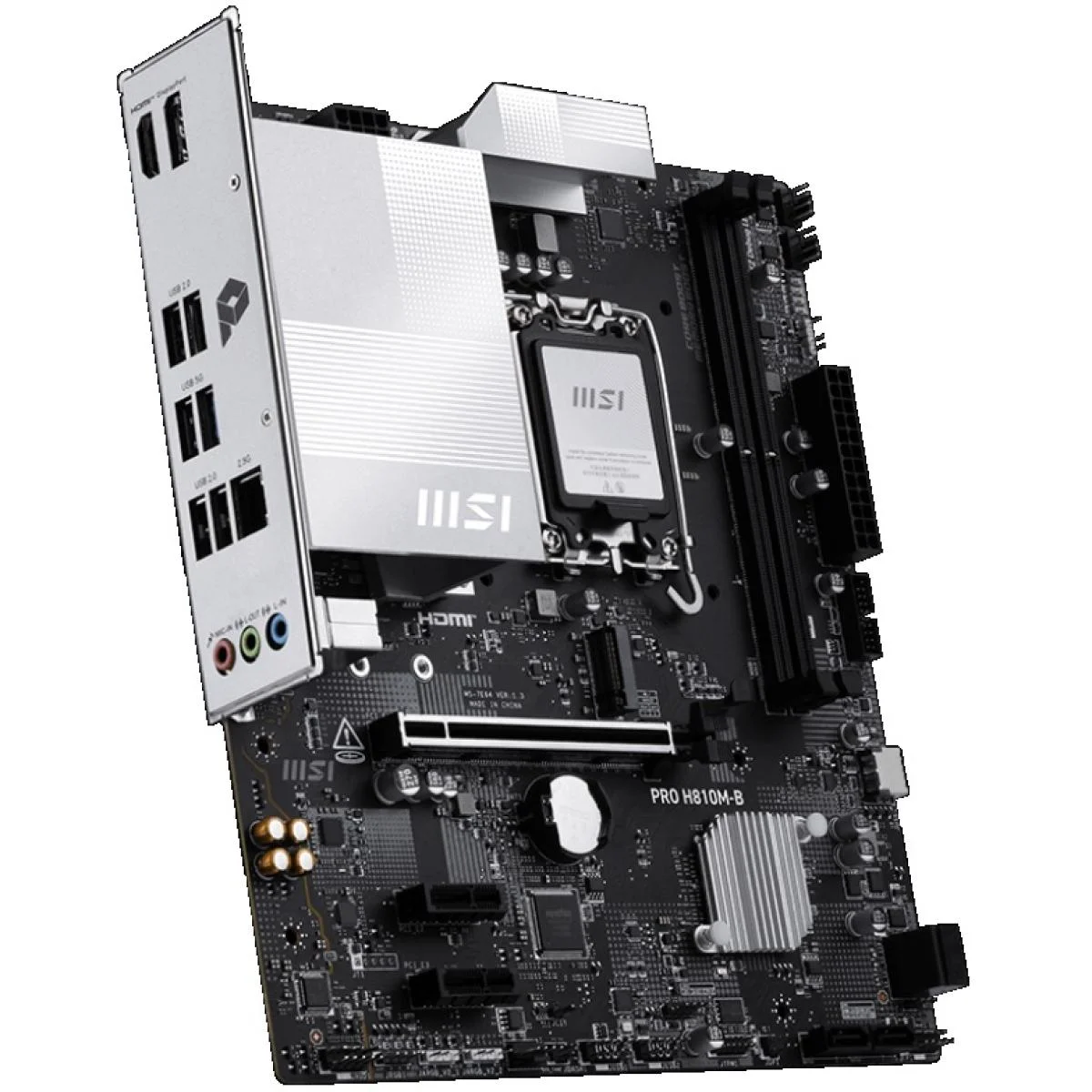 لوحة أم ألعاب MSI PRO H810M-B بحجم mATX، LGA 1851، DDR5، PCIe 5.0، منفذ M.2 واحد - Image 2