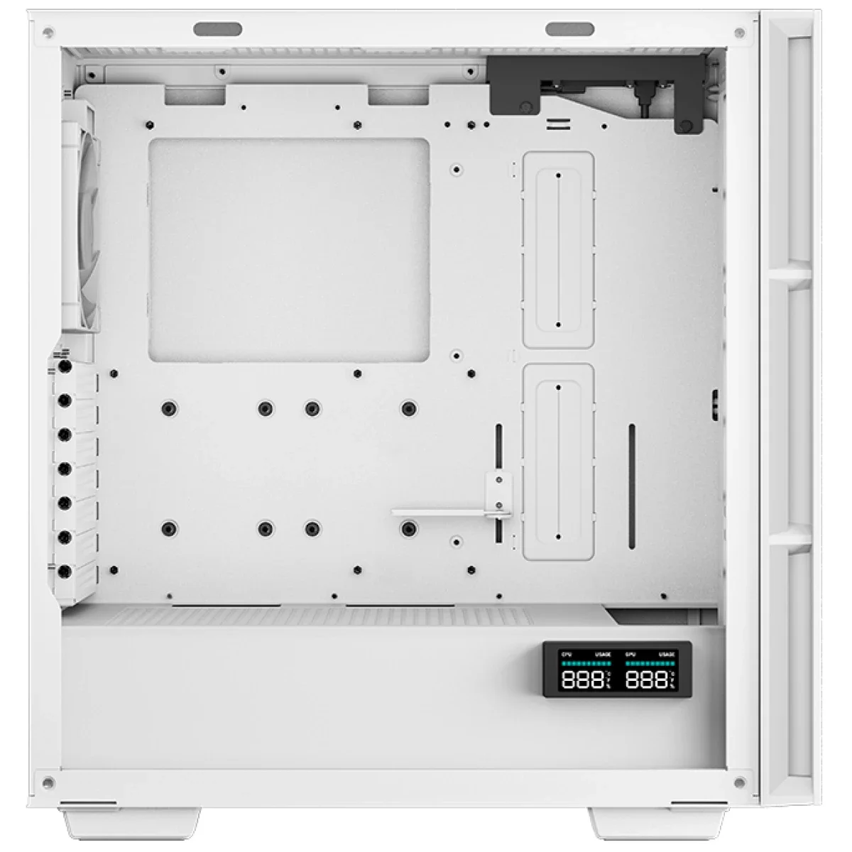 هيكل كمبيوتر DeepCool CH560 Digital ميد تاور بتدفق هواء عالٍ مع 3×140mm + 1×120mm مراوح ARGB وشاشة عرض ثنائية الحالة - أبيض - Image 6