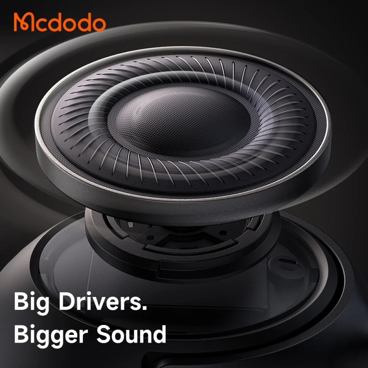Mcdodo HP-1420 Active Noise Cancelling Wireless Headphones, 56H Playtime, Black - Thumbnail 4