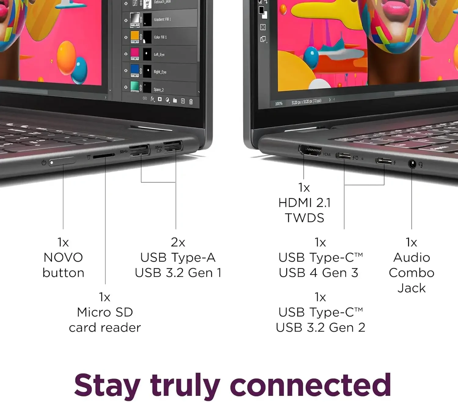 لابتوب أعمال Lenovo Yoga 7i 2-in-1 161ML9 بمعالج Intel Core Ultra 7 155U شاشة 16 إنش WUXGA IPS تعمل باللمس - Image 6