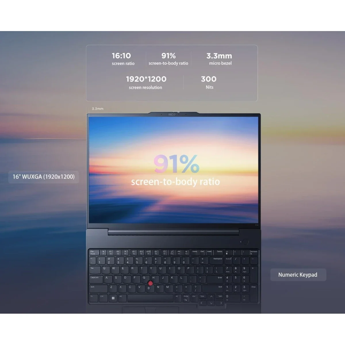 لابتوب Lenovo ThinkPad Edge E16 Gen 3 16.0 إنش AMD Ryzen 7 250 رام 16GB SSD 512GB أسود - Thumbnail 3