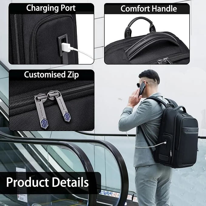 حقيبة ظهر Arctic Hunter 00544 للابتوب 17 إنش بسعة 45 لتر شديدة التحمل – أسود - Image 6
