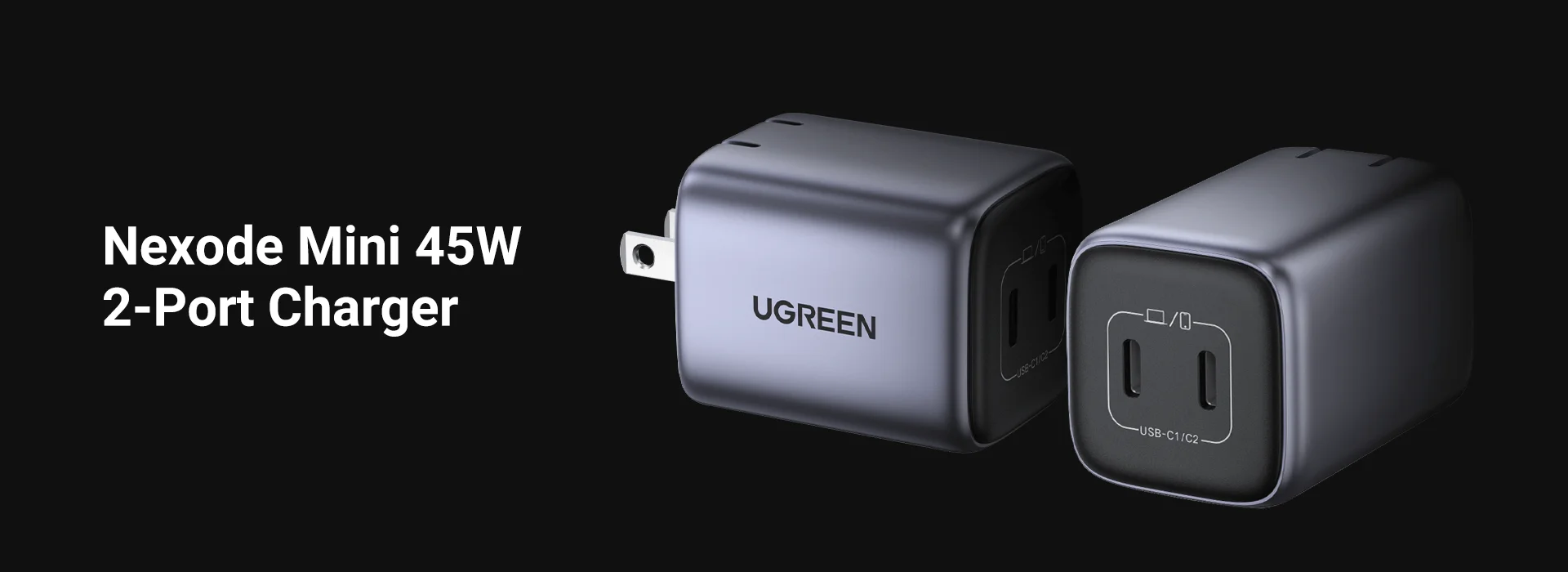 شاحن حائط Ugreen Nexode بقدرة 45W بتقنية GaN ومنفذي USB-C وUSB-A - Thumbnail 7