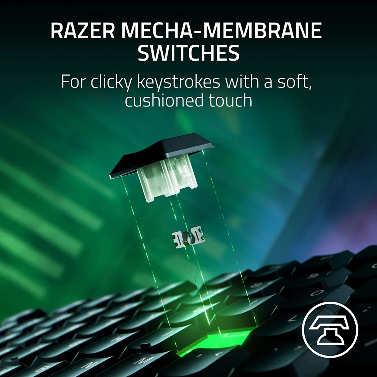 كيبورد ألعاب Razer Ornata V3 TKL منخفض الارتفاع بمفاتيح Mecha-Membrane وإضاءة RGB - Thumbnail 4