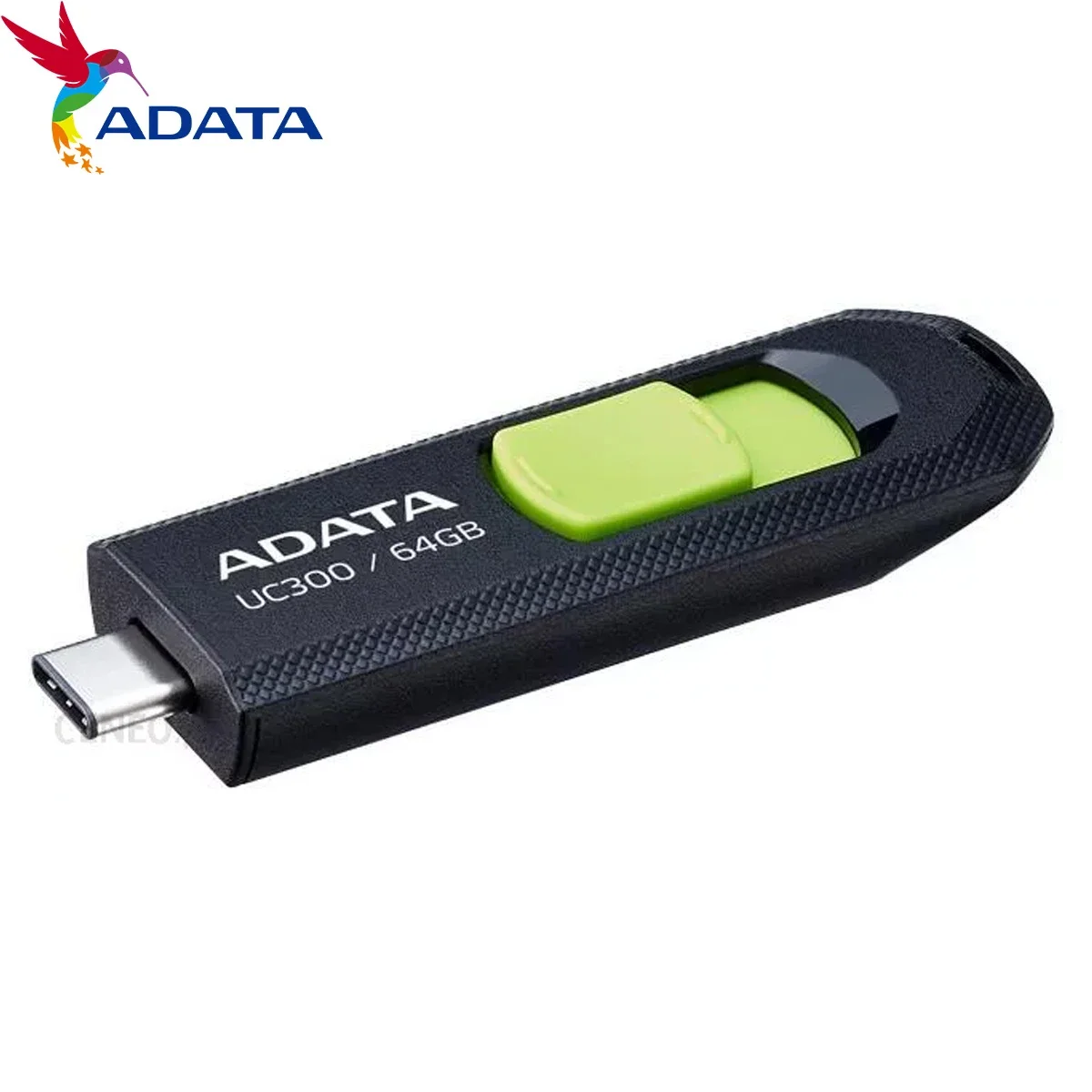 ADATA UC300 64GB USB Type-C 3.2 Gen 1 Flash Drive Black/Green ACHO-UC300-64G-RBK/GN - Image 2