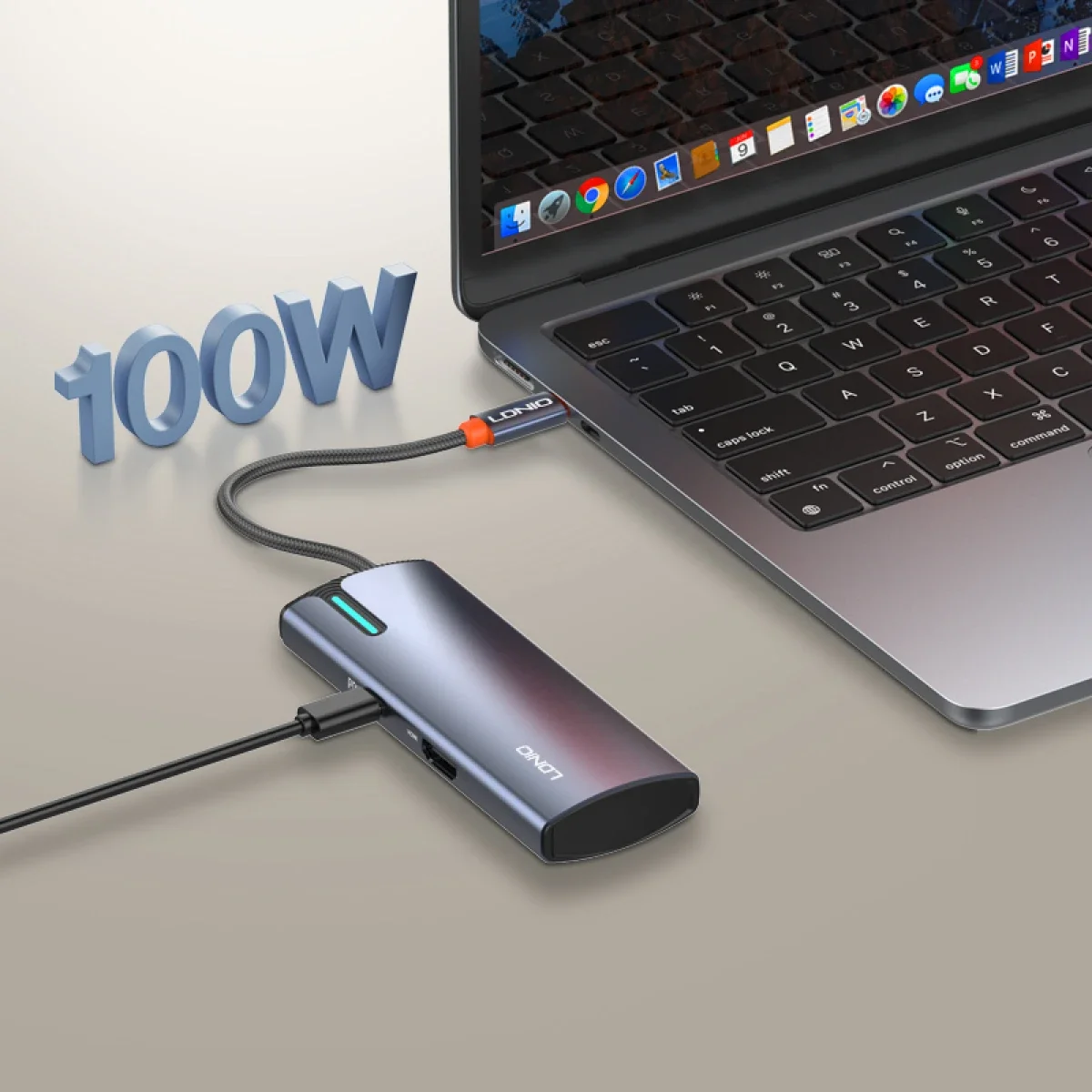 LDNIO DS-15H 5-in-1 USB-C Hub Docking Station 100W PD HDMI USB 3.0 Gray - Image 3