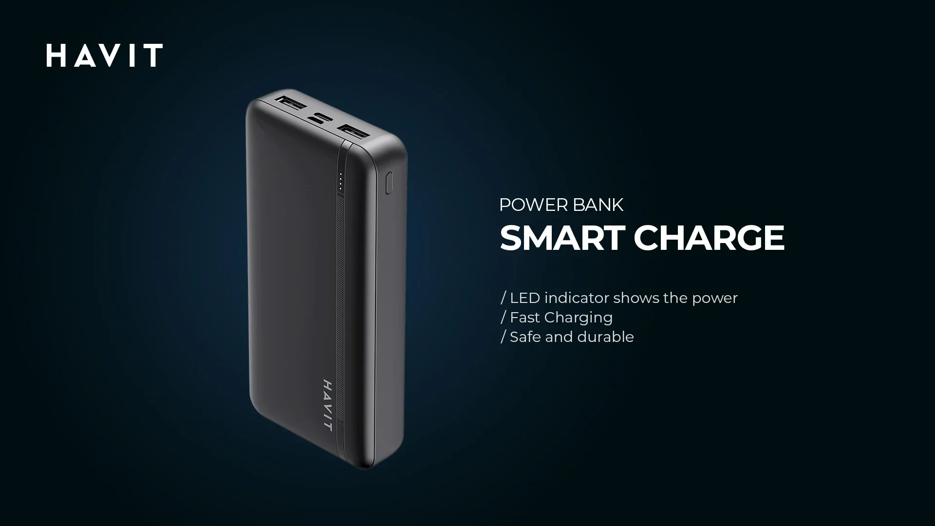 HAVIT PB92 20000mAh Power Bank with 20W PD & 22.5W Fast Charging - Black - Thumbnail 5