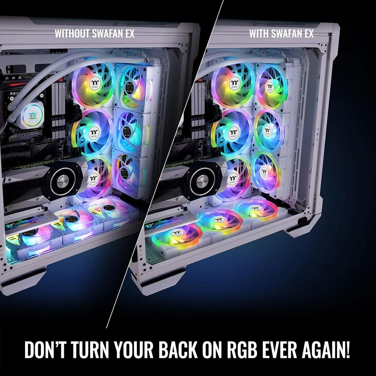 مروحة تبريد PC Thermaltake SWAFAN EX 14 ARGB حزمة 3 مراوح باللون الأبيض - Image 6