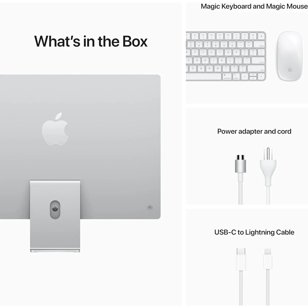Apple iMac 24-inch All-in-One Desktop (2021) M1 8-Core CPU 8-Core GPU 8GB RAM 256GB SSD 4.5K Retina Display Silver - Image 6