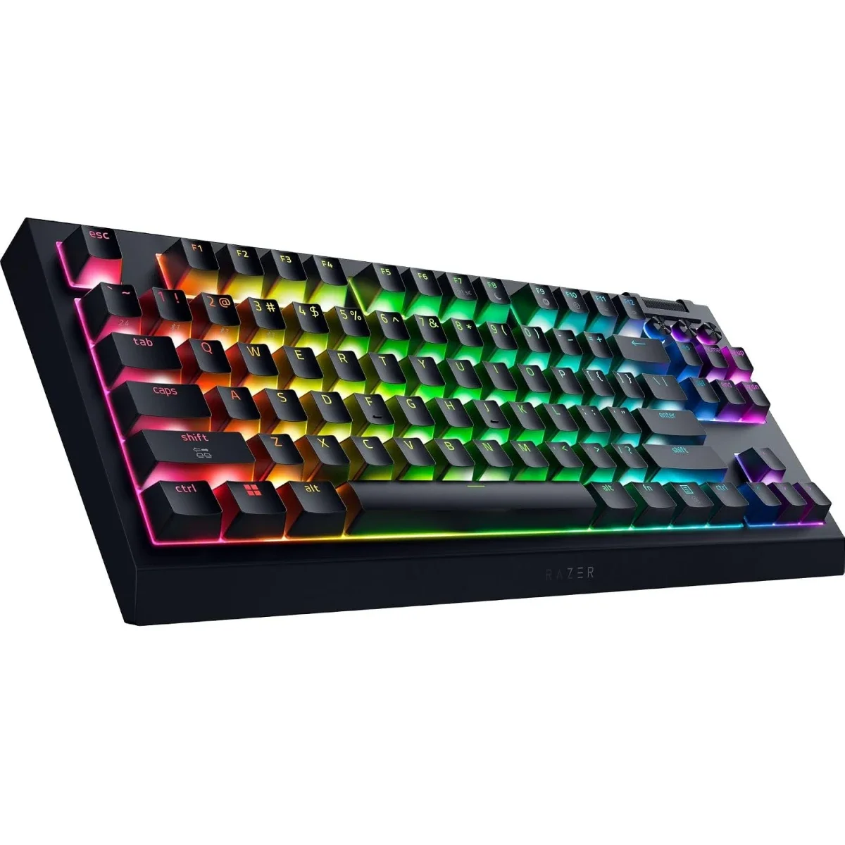 Razer BlackWidow V4 Tenkeyless HyperSpeed Wireless Hot-Swappable Gaming Keyboard, Orange Tactile Switches, Bluetooth & HyperSpeed 1000Hz, Snap Tap, US QWERTY - Black - Image 4
