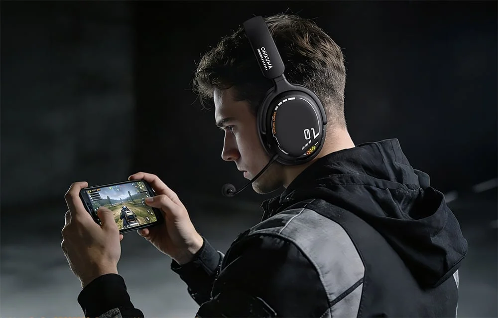 ONIKUMA GT886 Tri-Mode Wireless Gaming Headset with 2.4GHz, Bluetooth 5.3 & 3.5mm AUX - Black - Image 8