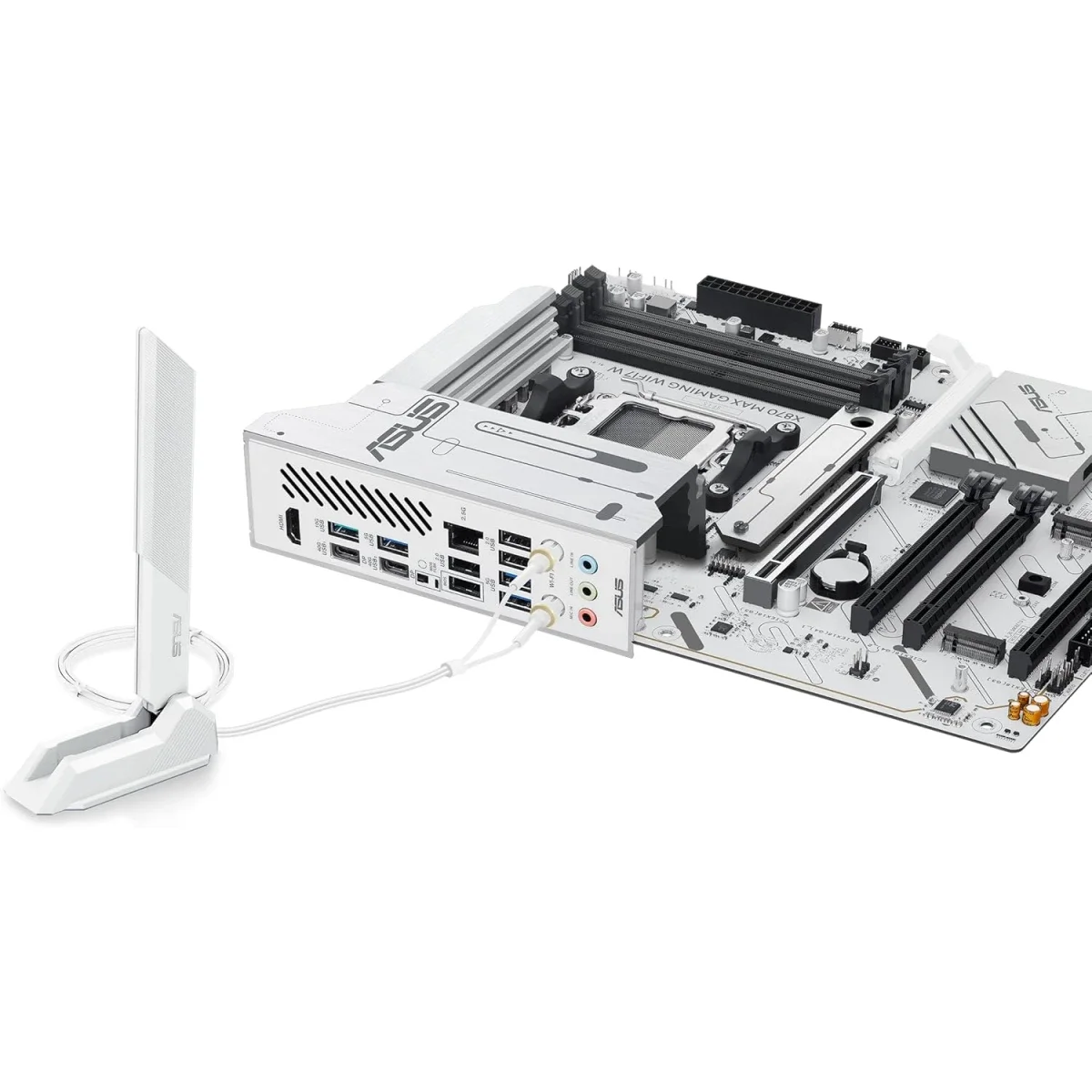 Asus X870 MAX GAMING WIFI7 W AM5 ATX Motherboard, AMD X870, DDR5, 3x M.2, Wi-Fi 7, Bluetooth 5.4, White - Image 4