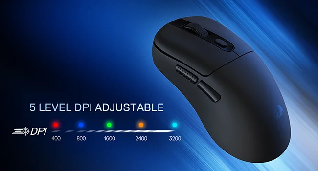 Redragon M998 Lightweight Tri-Mode Wireless Gaming Mouse with RGB Charging Dock, 24000 DPI, Black - Thumbnail 11