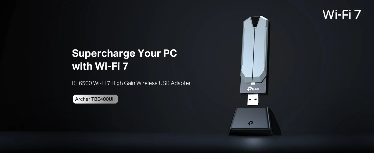 TP-LINK Archer TBE400UH BE6500 Wi-Fi 7 Tri-Band USB 3.0 Adapter for PC - Black - Thumbnail 7