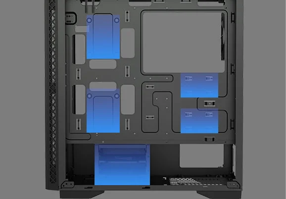 DeepCool MATREXX 50 Tempered Glass Mid-Tower Gaming Case with 4 ARGB Fans - Black - Image 20
