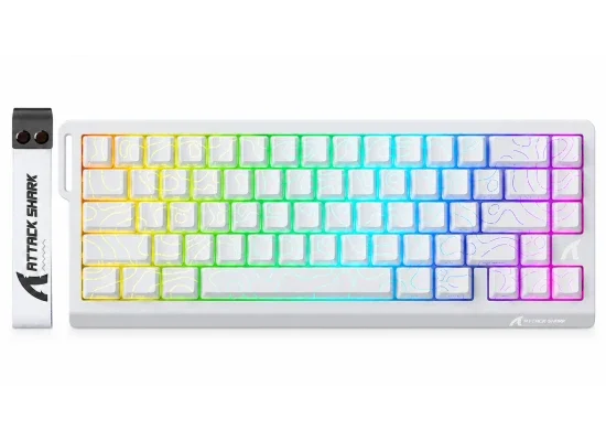 كيبورد ألعاب ATTACK SHARK X68 HE مغناطيسي سلكي 65% White Contours