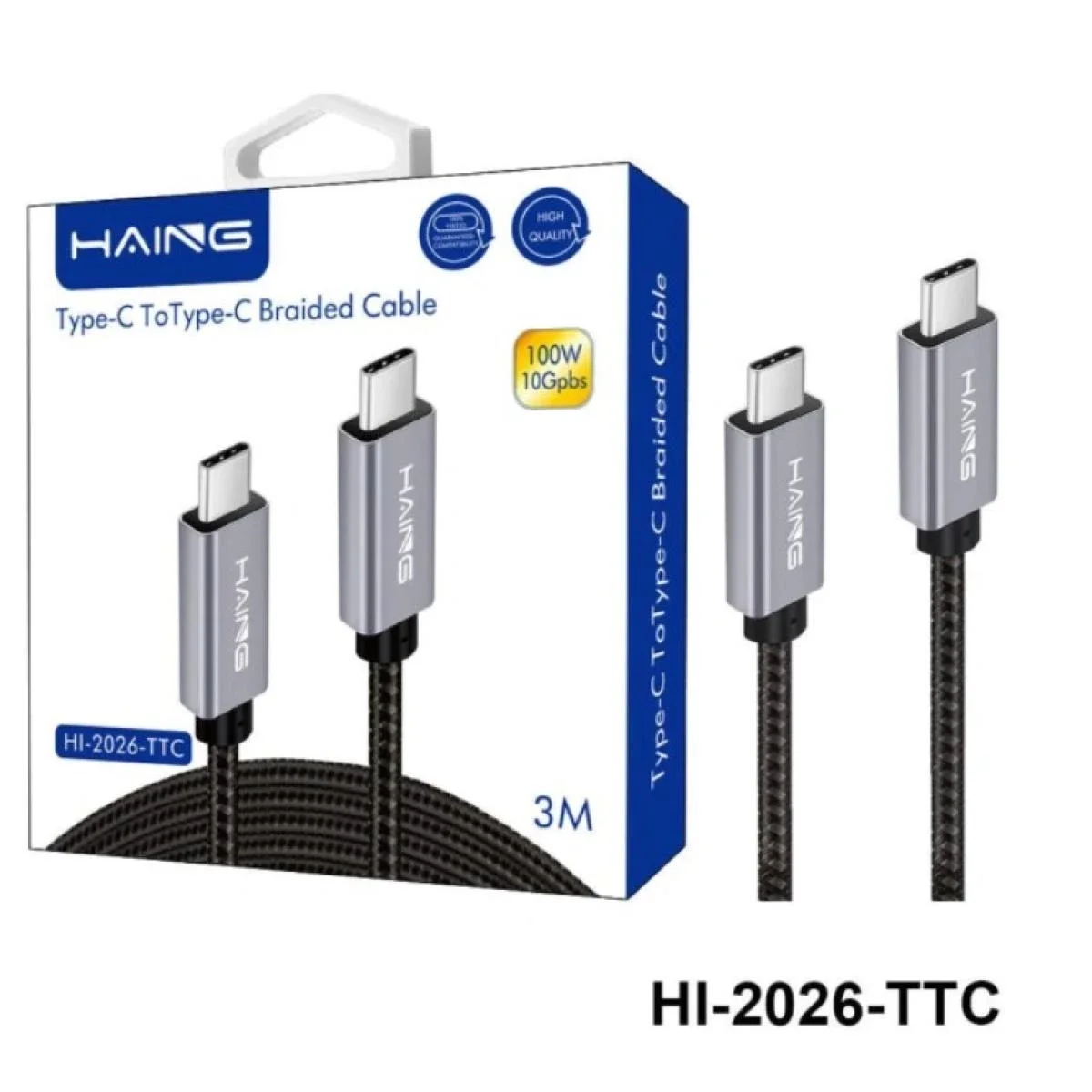 HAING HI-2026-TTC USB-C to USB-C Braided Cable 3m 100W