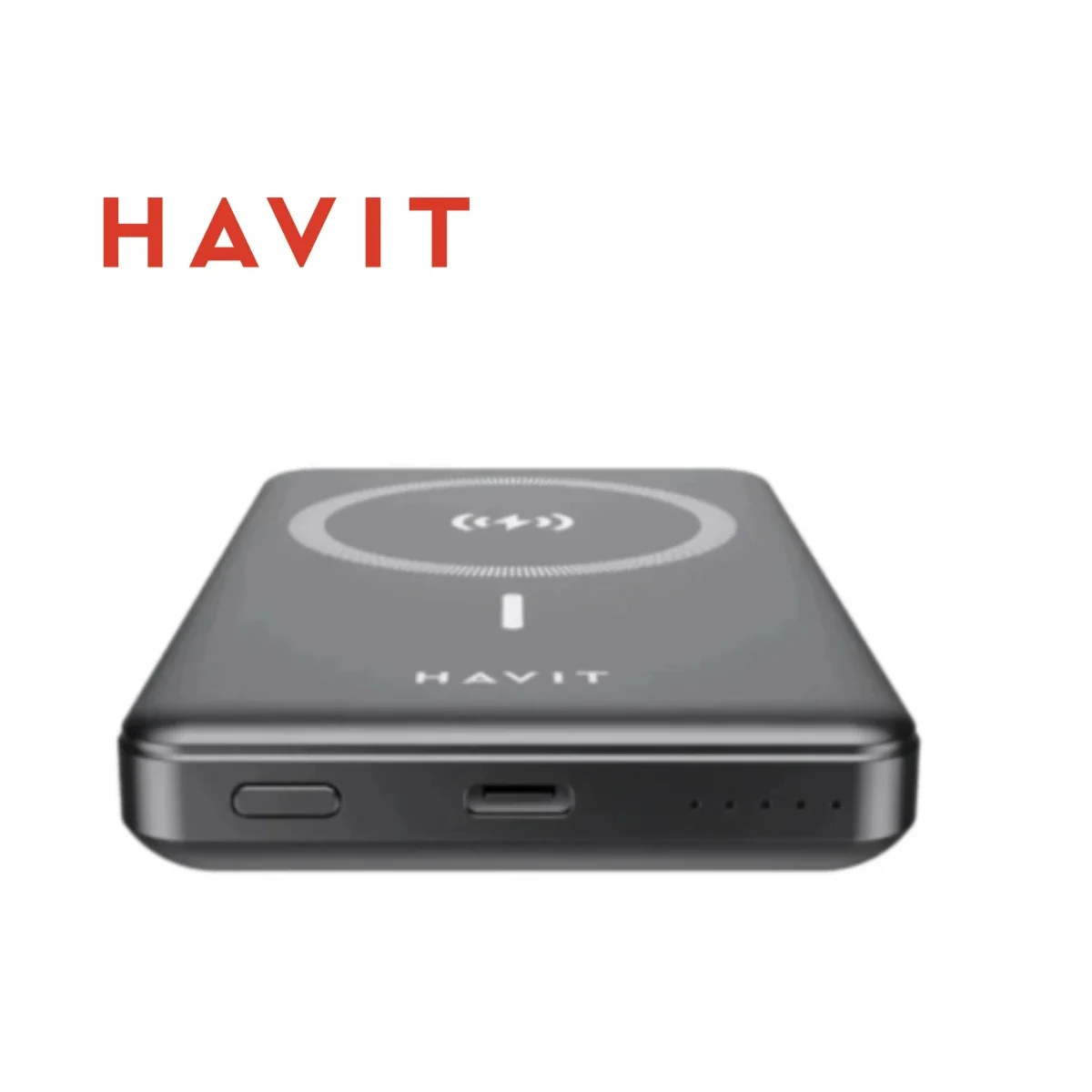 باور بانك مغناطيسي لاسلكي HAVIT PB5223 بسعة 5000mAh وشحن 15W متوافق مع MagSafe وPD 20W أسود - Thumbnail 3