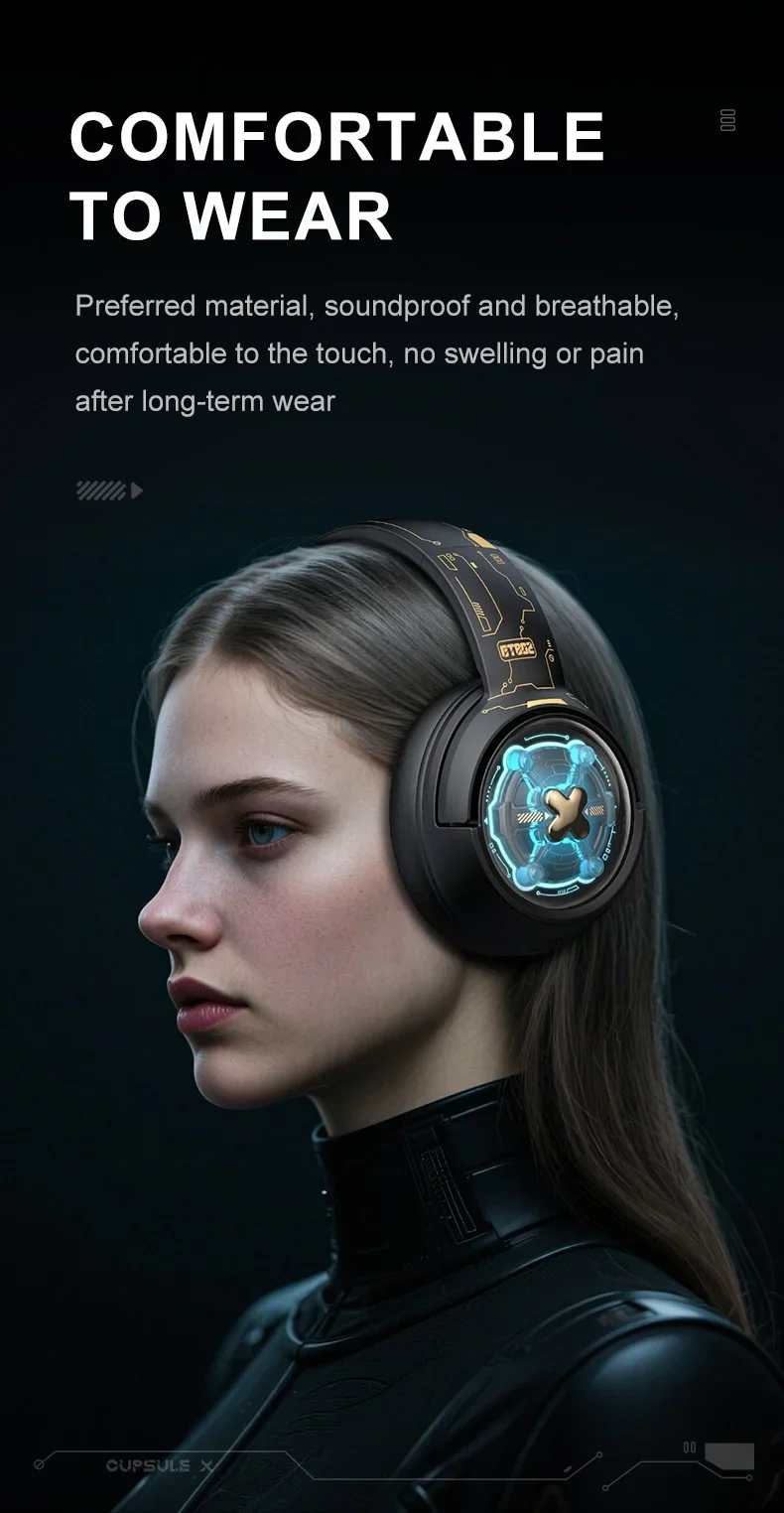 ONIKUMA GT802 Triple-Mode Wireless Gaming Headset with RGB Light, 60-Hour Battery - Black - Image 21