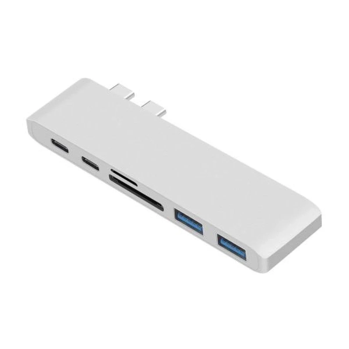 6-in-1 USB-C Card Reader with Dual USB 3.0, SD, microSD and Dual USB-C