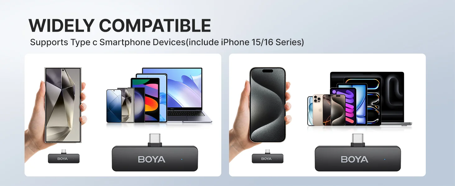 Boya BY-V4U 4-Channel Wireless Lavalier Microphone with USB-C Charging Case - Thumbnail 10