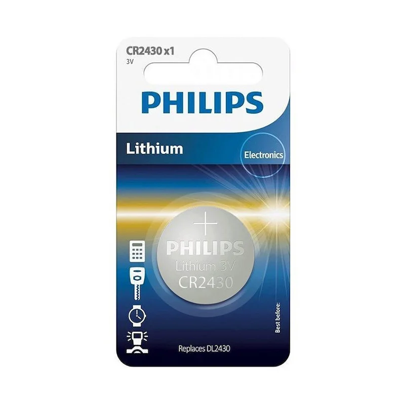بطاريات زر Philips CR2430 ليثيوم 3 فولت