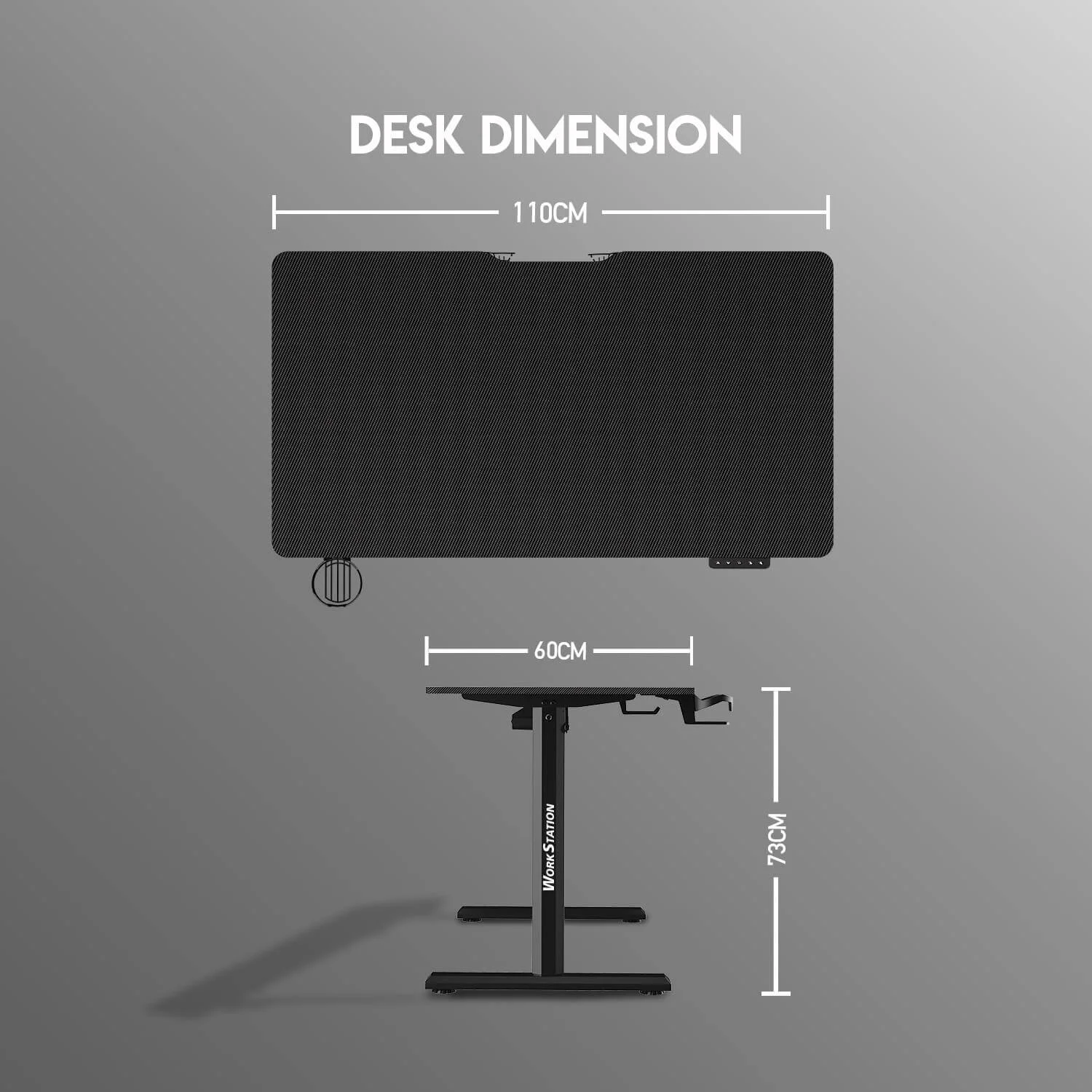 Fantech Workstation WS311 Adjustable Rising Desk Black - Image 2
