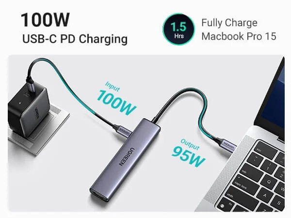 Ugreen Revodok 105 5-in-1 USB-C Hub with 100W PD and 4K HDMI - Thumbnail 12