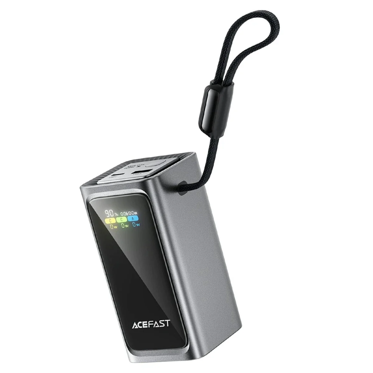 باور بانك ACEFAST M33 بسعة 20000mAh وقدرة 100W مع شاشة TFT 1.96 إنش وكابل USB-C مدمج - Image 5