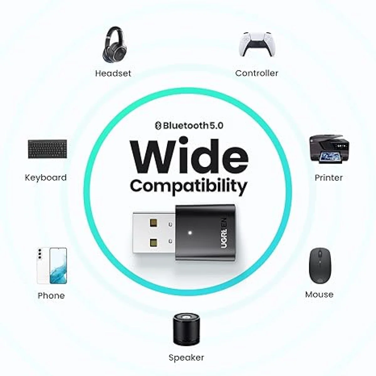Ugreen 80890 USB Bluetooth 5.0 Adapter for PC - Thumbnail 4