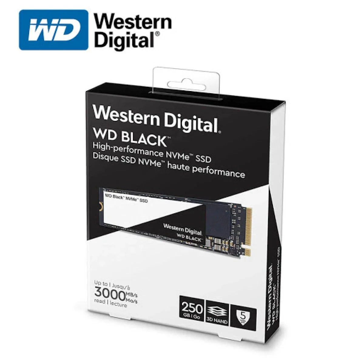 قرص SSD Western Digital WD Black SN750 بسعة 250GB NVMe M.2 2280 PCIe 3.0 x4