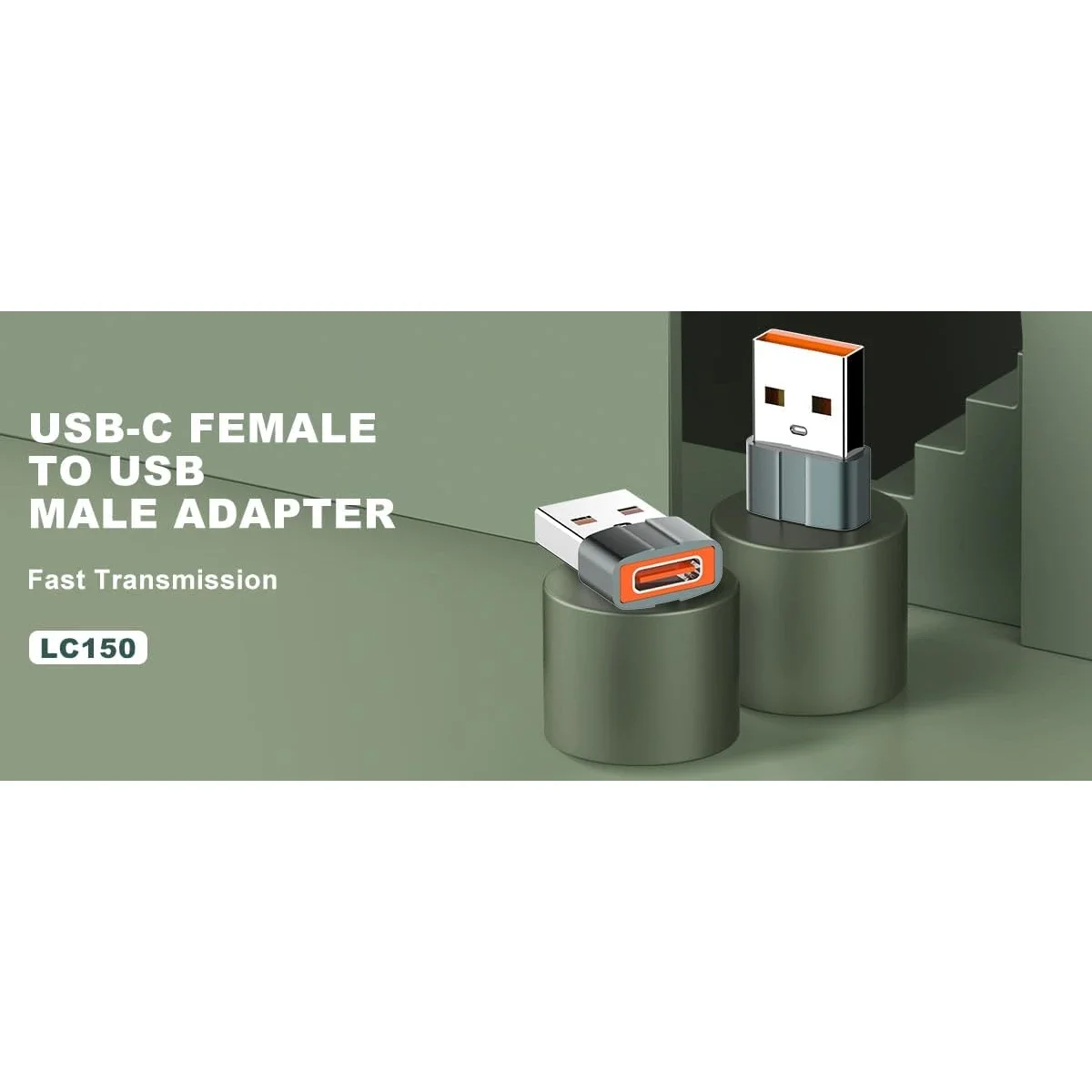 محول LDNIO LC150 من USB-C أنثى إلى USB ذكر لون رمادي - Image 6