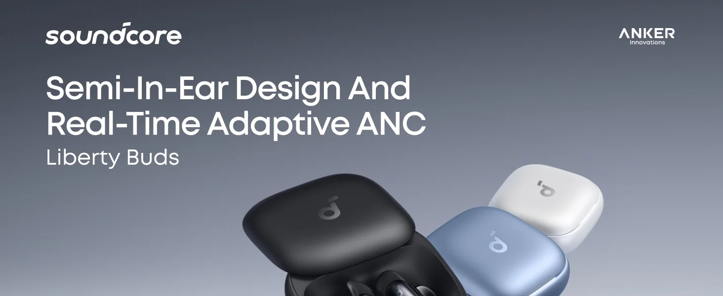 سماعات أذن Anker Soundcore Liberty لاسلكية بتقنية Bluetooth وعزل ضوضاء تكيفي، تشغيل حتى 30 ساعة - أسود - Thumbnail 9