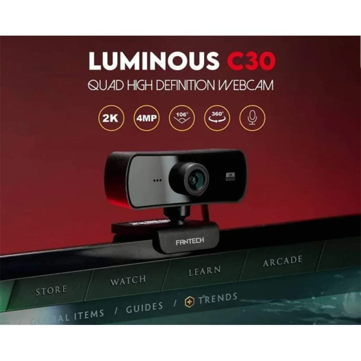 Fantech LUMINOUS C30 2K QHD 4MP USB Webcam with Microphone - Image 5