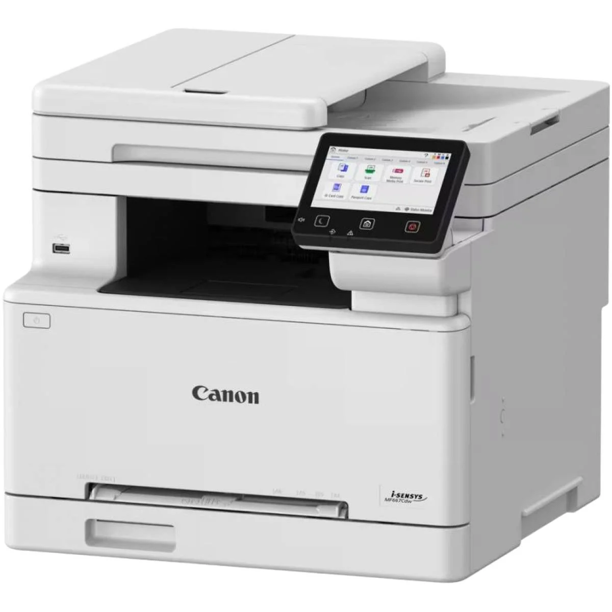 طابعة ليزر ملونة Canon i-SENSYS MF664Cdw 3 في 1 بسرعة 25 صفحة/دقيقة وشاشة لمس 12.7 سم، أبيض - Image 2