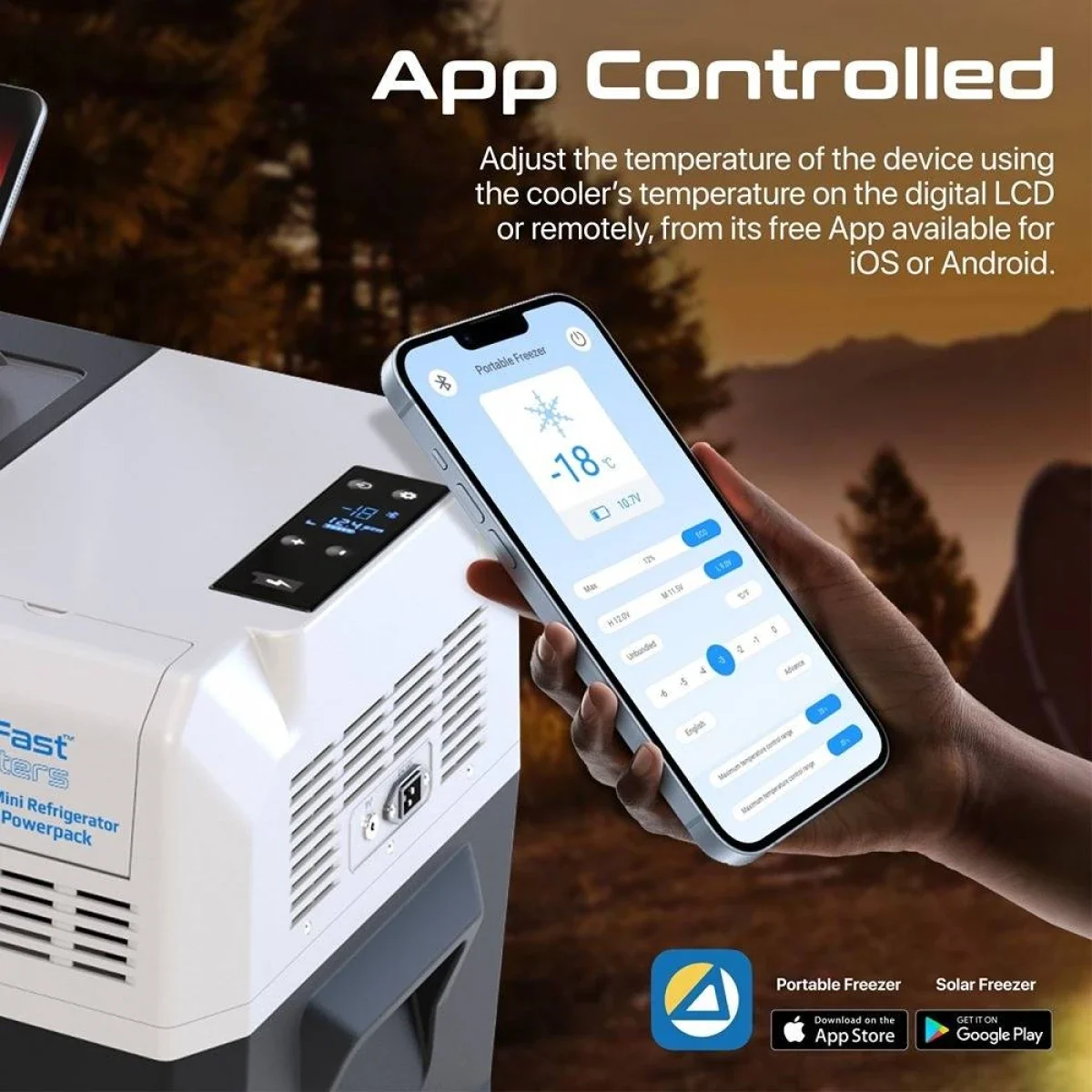 ثلاجة صغيرة محمولة خارجية Promate PowerCooler-40 CoolFast سعة 40 لتر مع حزمة طاقة 52000mAh ومصباح LED، Gray/White - Image 3
