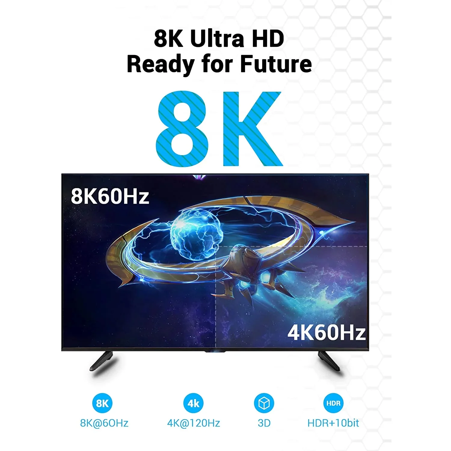 Vention AANBL HDMI 8K Cable, 10m, Black Metal Type - Thumbnail 5