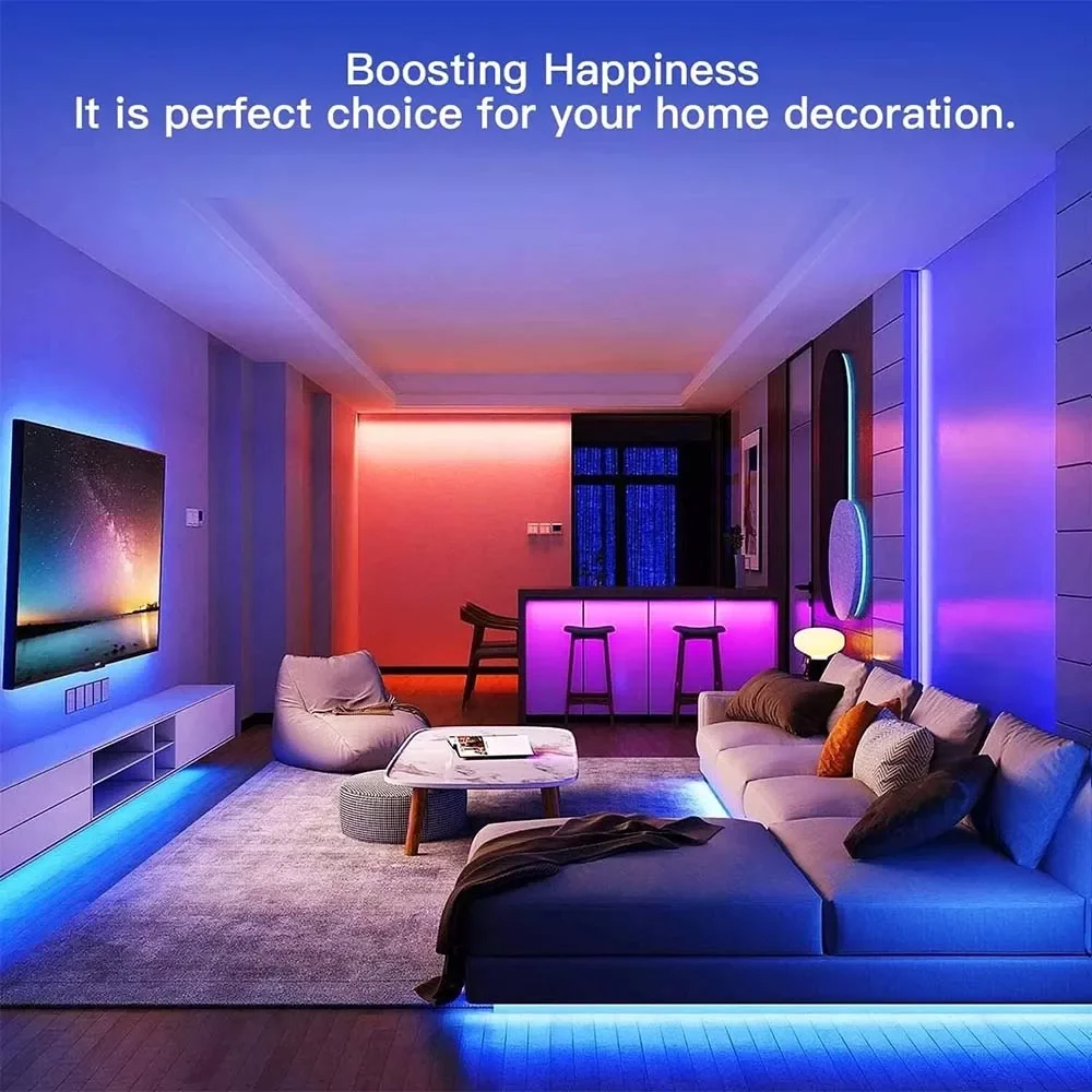 شريط إضاءة LED ذكي RGB بطول 5 متر يعمل عبر USB بتحكم بلوتوث وتطبيق - Thumbnail 7