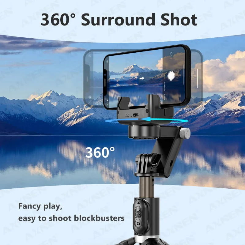 Q18 Foldable 360 Gimbal Stabilizer Selfie Stick Tripod with Remote & Light - Image 2