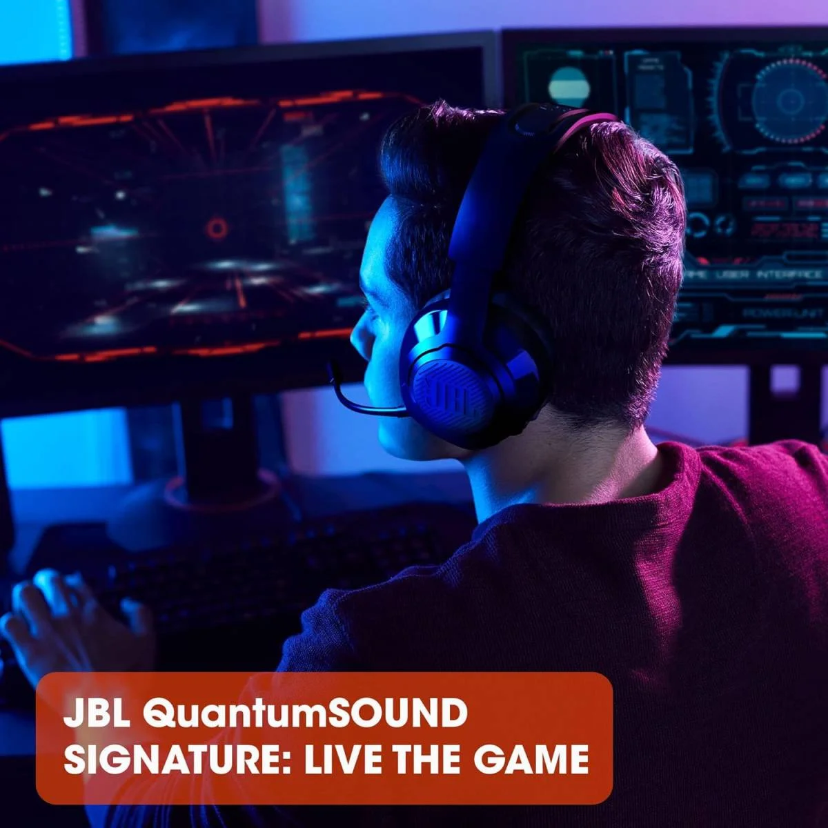 JBL Quantum 350 Wireless Gaming Headset with Detachable Boom Mic, Black - Thumbnail 8