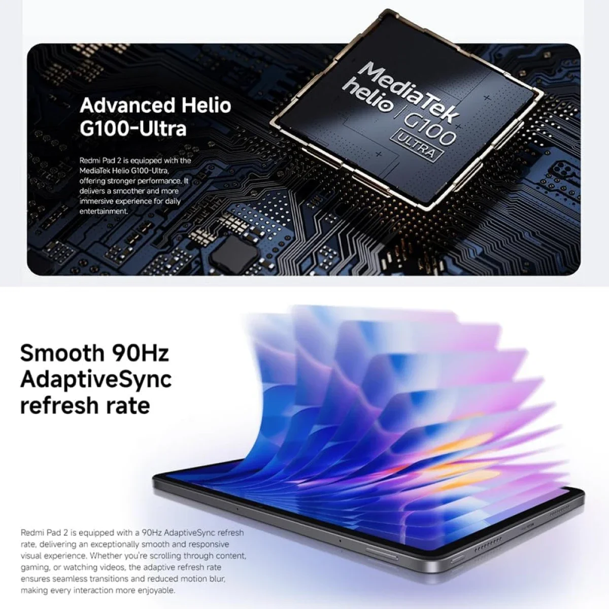 تابلت Xiaomi Redmi Pad 2 4G بشاشة 11.0 إنش IPS 2.5K 90Hz، رام 8GB، سعة 256GB، رمادي - Image 5